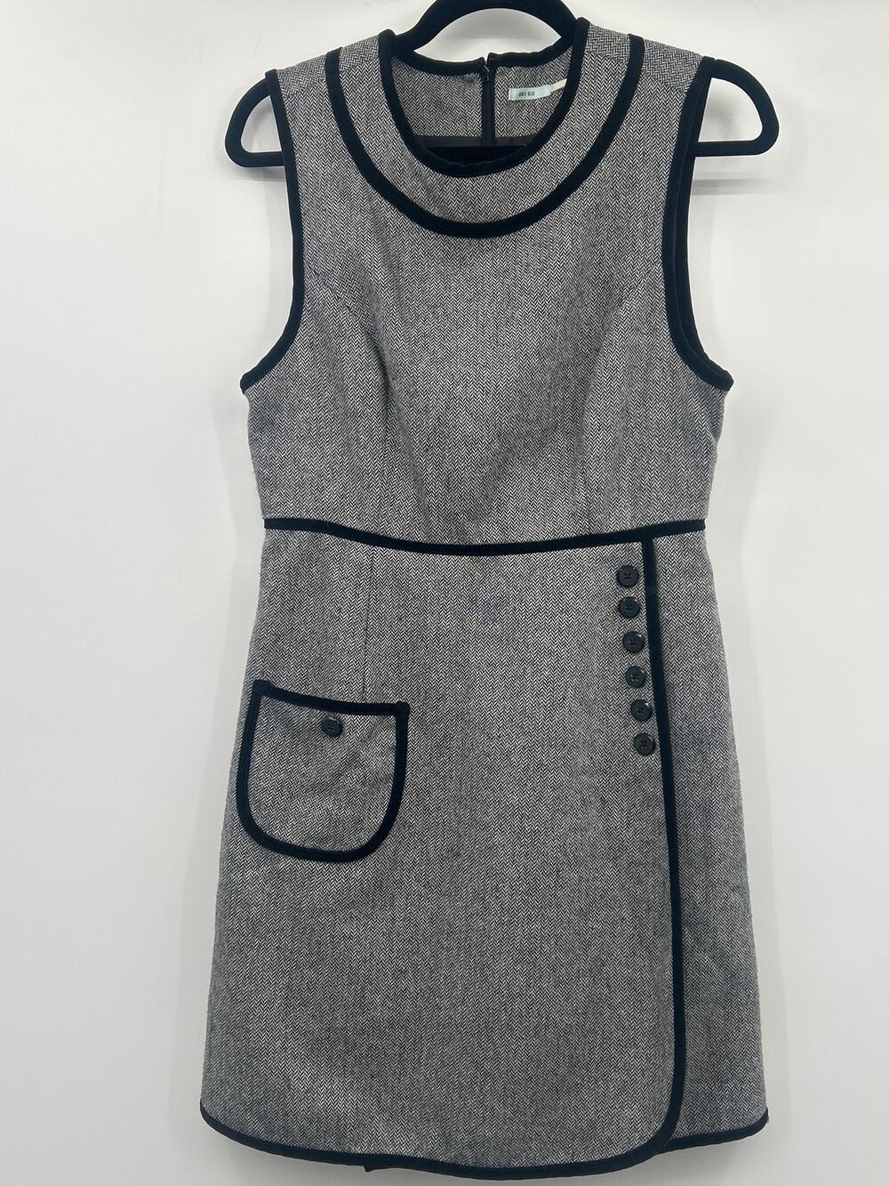 Kimchi Blue Sleeveless Faux Wrap Mini Wool Blend Dress Size 8 Preppy Academia